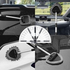 Car Windshield Cleaner Tool, Vehicle Window Cleaner with Exte Size: Triangular