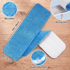 HOMEE Reusable Microfiber Mop Pads, 12 Pack 18″x 6″ Mop Head Replacement, Wet…
