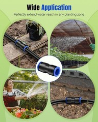 Pawfly 15 Pcs Quick Connect 1/2″ Drip 15 Straight Coupling, Blue