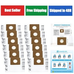 12 Pack 90667 Filter Bags for Shop-Vac 1-1.5 Gallon Wet/Dry Vacuum