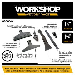 WORKSHOP Wet/Dry Vacs Shop Vacuum Accessories WS17854A Homeowner DIY Kit for …
