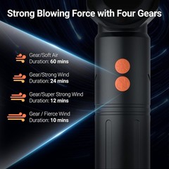 XJUGEZ 40CM XL COMPRESSED AIR DUSTER 180000RPM CORDLESS TURBO FAN 4-SPEED VACUUM