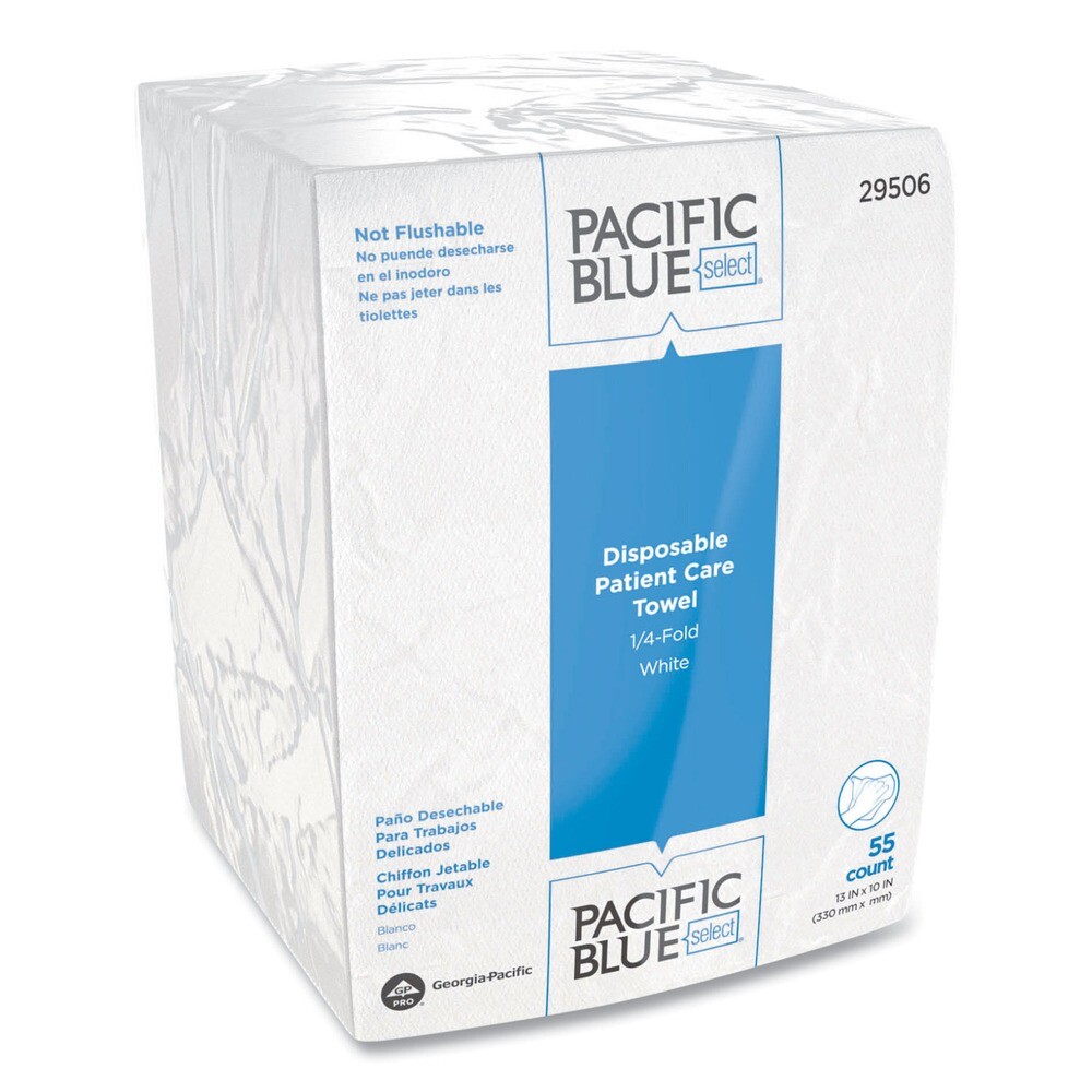 GCP 29506 Pacific Blue Select Washcloths – Unscented Wht (55/PK, 24 PK/CT) New