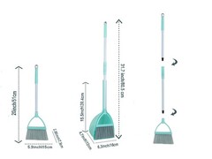 Xifando Mini Broom with Dustpan for Kids,Little 2 Piece Set, Light Blue