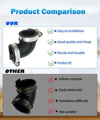 WD24X33918 Dishwasher Circulation Pump To Sump Elbow Hose With Clamps Black