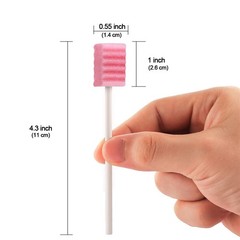 (100 Pack) Disposable Oral Swabs, 50 Count (Pack of 1), 100pcs-tooth Pink