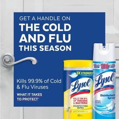 Lysol Disinfecting Wipes To-Go Pack Lemon Scent Travel Size Cleaning 4 Pack