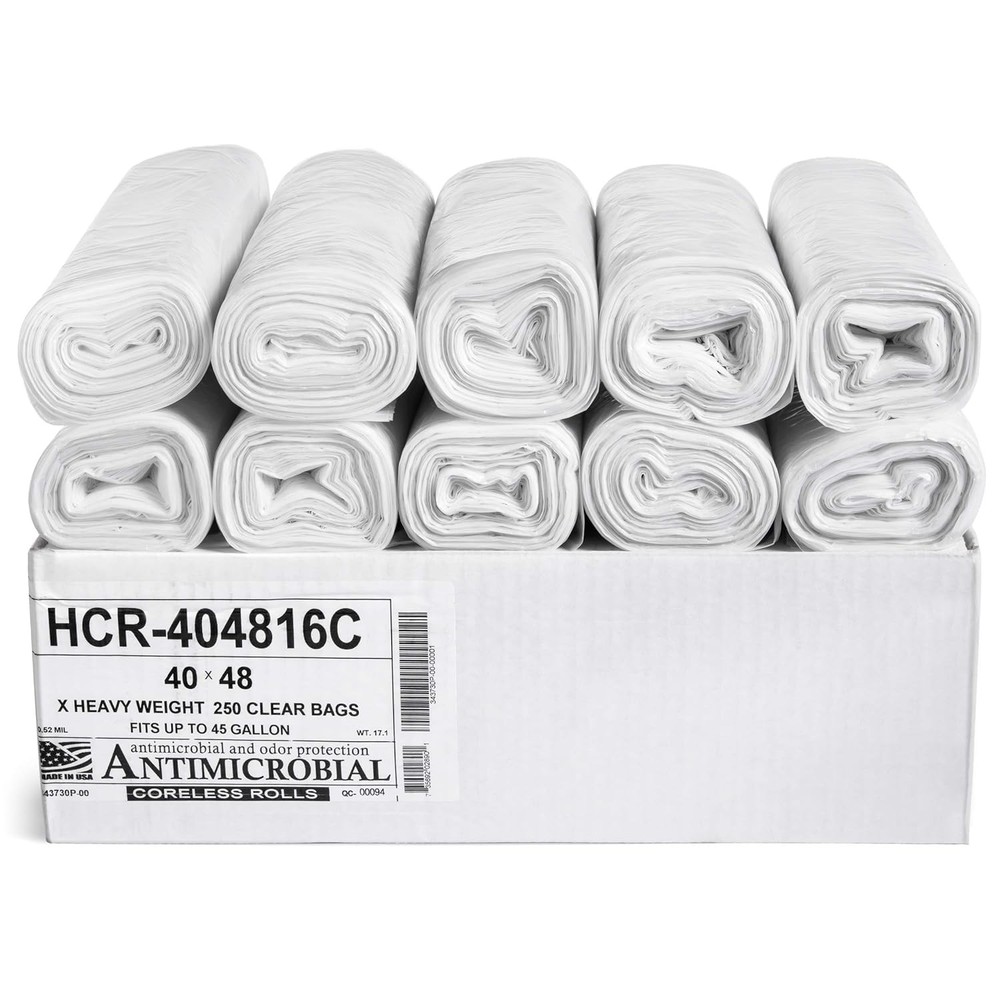 Aluf Plastics 45 Gallon Clear Trash Bags 40 X 48 – 16 Micron Equivalent High