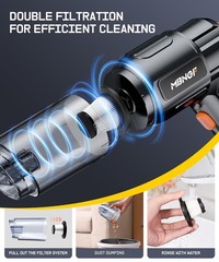 EWEMAX Car Vacuum Portable Cordless, High Power Suction & Blower, Fog Black