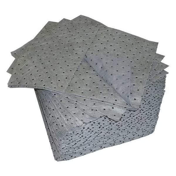 Absorbent Pads Universal 15×19 Inch Gray Heavy Duty 50 Pack Polypropylene