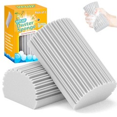 2-Pack Damp Duster Sponge for Clean, Magic Eraser Baseboard 2PC, Gray
