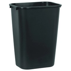 Rubbermaid 41 Qt Large Black Resin Rectangle Wastebasket