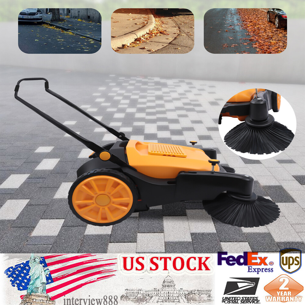 41” Walk-Behind Sweeper Street Floor Road Sweeping Floor Cleaner Hand Push