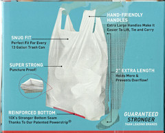 15 Hippo Sak TALL KITCHEN BAGS Liners 13 gallon White w/ super Strong Handle USA