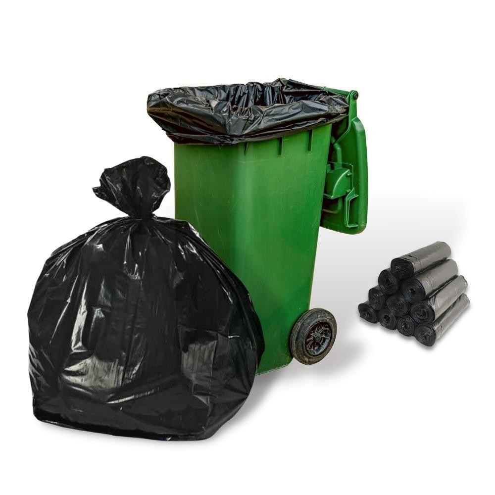 Flat Sealed Black Can Liner LLDPE 1.5 Mil 40-45 Gallons 40 x 46 4000 Bags LLDPE