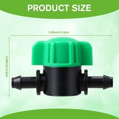 Innconee 50 Pcs 1/4 Inch Barbed Shut off Valve Drip Irrigation Tubing Green