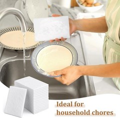 40 PCS White Non Woven Pads, Light Duty Scouring Pad, Abrasive Surface