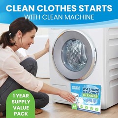 Clean Elements Washing Machine Cleaner 1 Count (Pack of 24), Blue/White