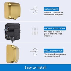 Stainless Steel Commercial Hand Dryer 1800W Automatic High Speed Heavy Duty Dull