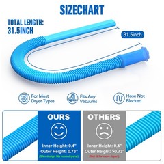 Sealegend Dryer Vent Cleaner Kit Vacuum Hose Attachment 31.5 Inch, Blue