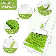 Broom Dustpan Brush Small Dust pan: and 1pcs, Light Green