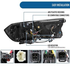 2018-2022 Honda Accord Sedan LED Tail Lights Seq Turn Animated Black Smoke