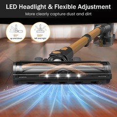 NuYupo Cordless Vacuum Cleaner, 10-in-1 Lightweight Stick with Gold