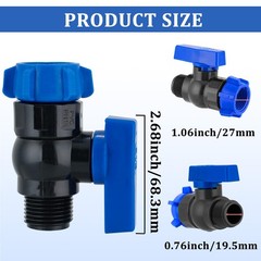 4 Pack 3/4 GHT High-Flow Garden Hose Shut inch, 360° Swivel Ball Valve
