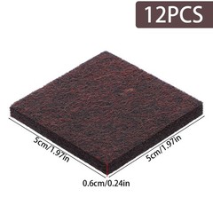 12Pcs 2×2 Inch Square Felt Furniture Pads, Self Adhesive Cuttable Anti Brown