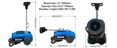 Emotor 11″ 180 Degree Rotation Brush Lightweight Floor Scrubber Dryer Machine