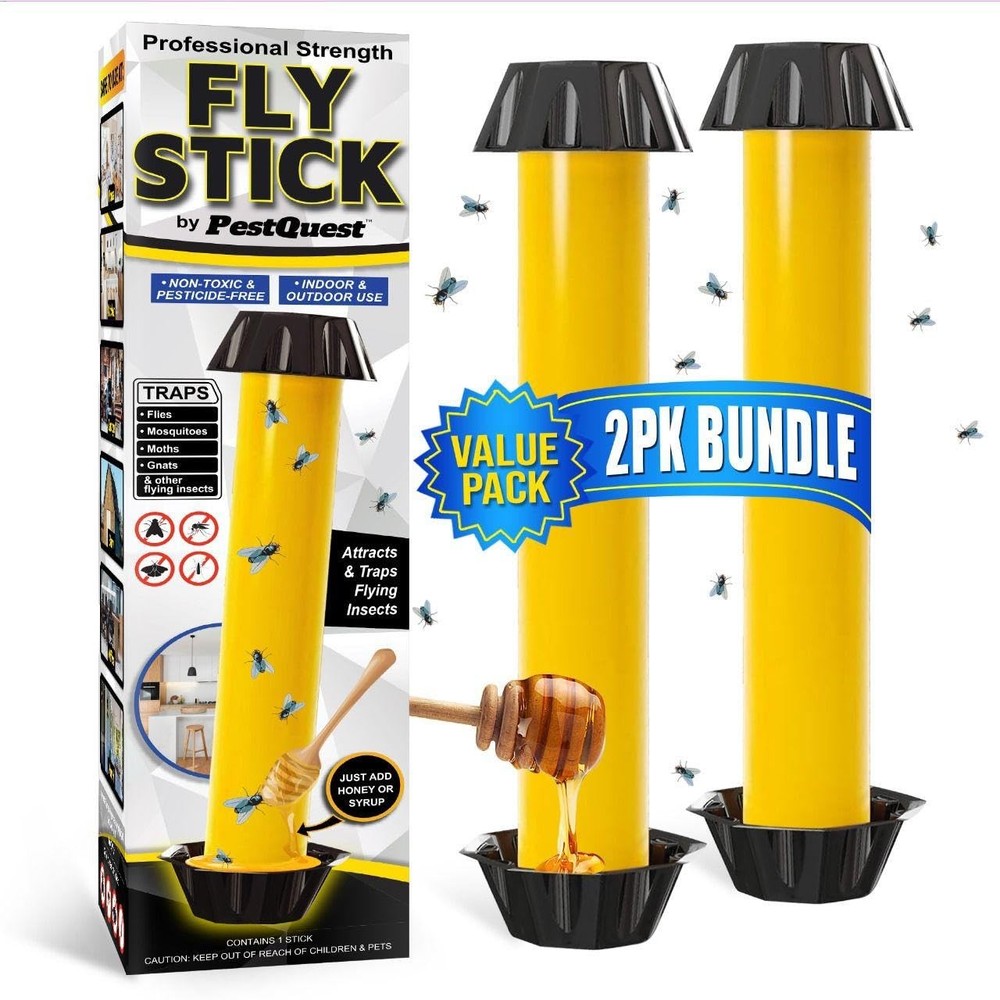 Sticky Fly Stick (2 Pack), for Mosquitoes, Trap YELLOW