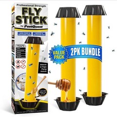 Sticky Fly Stick (2 Pack), for Mosquitoes, Trap YELLOW