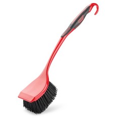 Libman Red & Black Long High Power Scrub Brush, 3.75 Inch Width