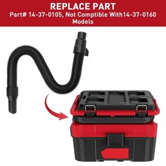 14-37-0105 18V/28V Wet/Dry Vac Hose Assembly Compatible 1.25 inches, Black
