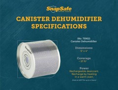SnapSafe Reusable Canister Dehumidifier, 75902 – Portable, Easy to Use Moistu…