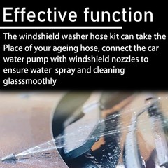 Osilly Windshield Washer Hose Kit, 4 Meter Wash Fluid Tubing with 12 Black