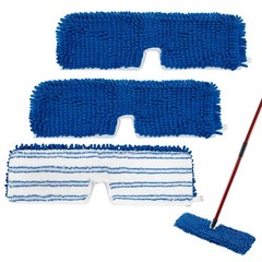 3 Pack Mop Heads Replacements for Ocedar 3 Blue Chenille Flip Pads