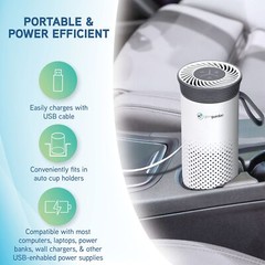 GermGuardian Portable Allergen Air Purifier for Small Spaces with USB Cable, …
