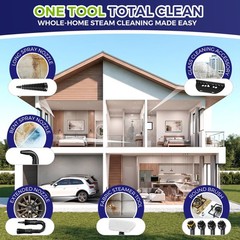 Handheld Steam Cleaner, 230°F Pressurized Steamer L, Ice White & Sky Blue