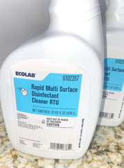Ecolab 6102267 Rapid Multi Surface Disinfectant Cleaner LOT of FOUR 32oz Bottles