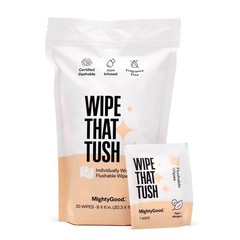 Wipe That Tush 30 Count Individually Wrapped 30 (Pack of 1), White