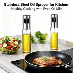 Aoiutrn 2-Pack 100ML Glass Mister Bottles for Oil & Vinegar, Heavy-Duty black