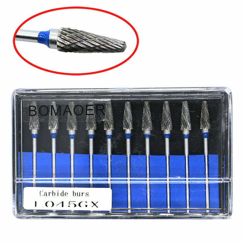 NEW 10PCs Dental Lab Tungsten Carbide Bur Polisher Drill Cutter HP Shank L045GX