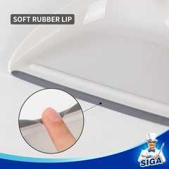 MR.SIGA Dustpan and Brush Set, Portable Cleaning 11.8 x 9.2 x 3.1 inch, White