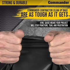 Commander 42 Gallon 4 Mil Black Heavy Duty Trash Bags – 33 X 45 – Pack Of 32 –