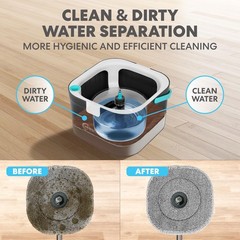 Simpli-Magic 360 Square Spin Mop And Bucket Compartment Separate 3