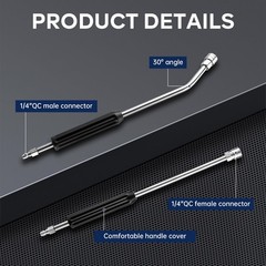 GALELEOPARD Pressure Washer Extension Wand, Short 17 inches, Black