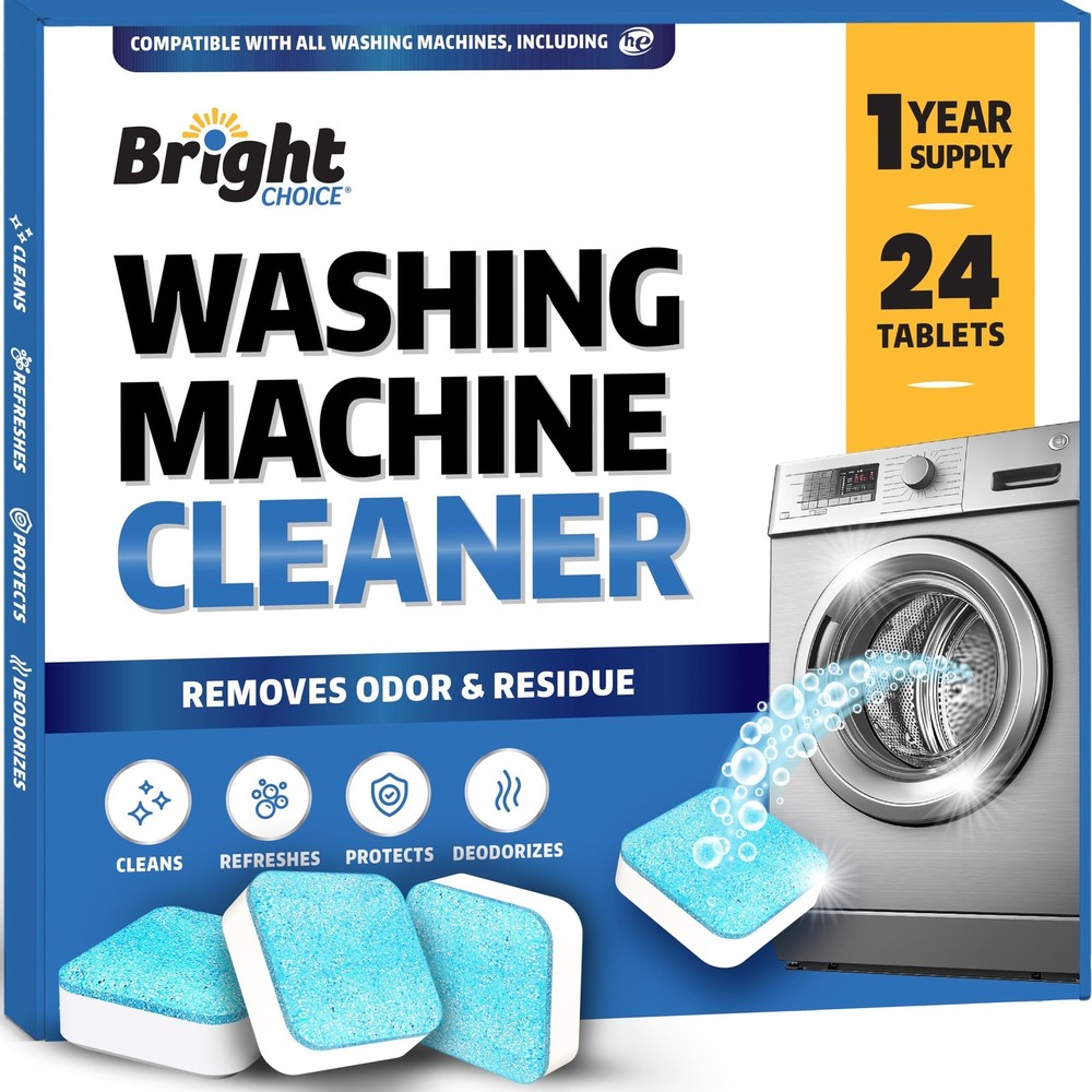 Washing Machine Cleaner Tablets 24 Pack – 24 Count (Pack of 1), Blue & White