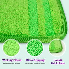 Orighty Reusable Mop Pads Compatible with Swiffer WetJet – Pack of 2, Green