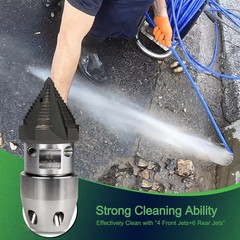 ZZHANFF 3/8 npt Sewer Jetter Nozzle for 2900 PSI, 40 3.5 inches, silvery